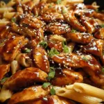 Sticky Honey Soy Chicken Penne Skillet