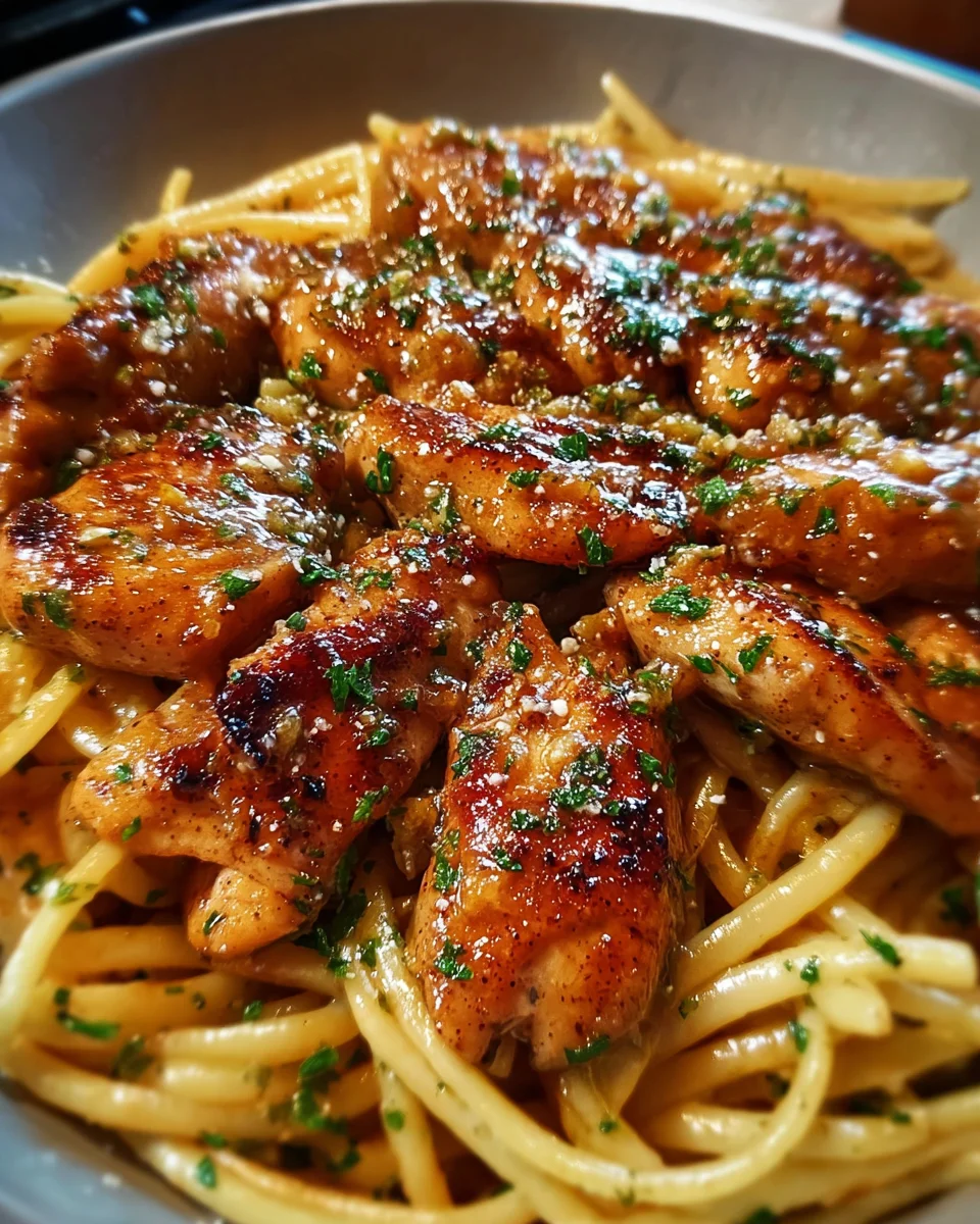 Sticky Smoky Garlic Butter Chicken Pasta 21 Sticky