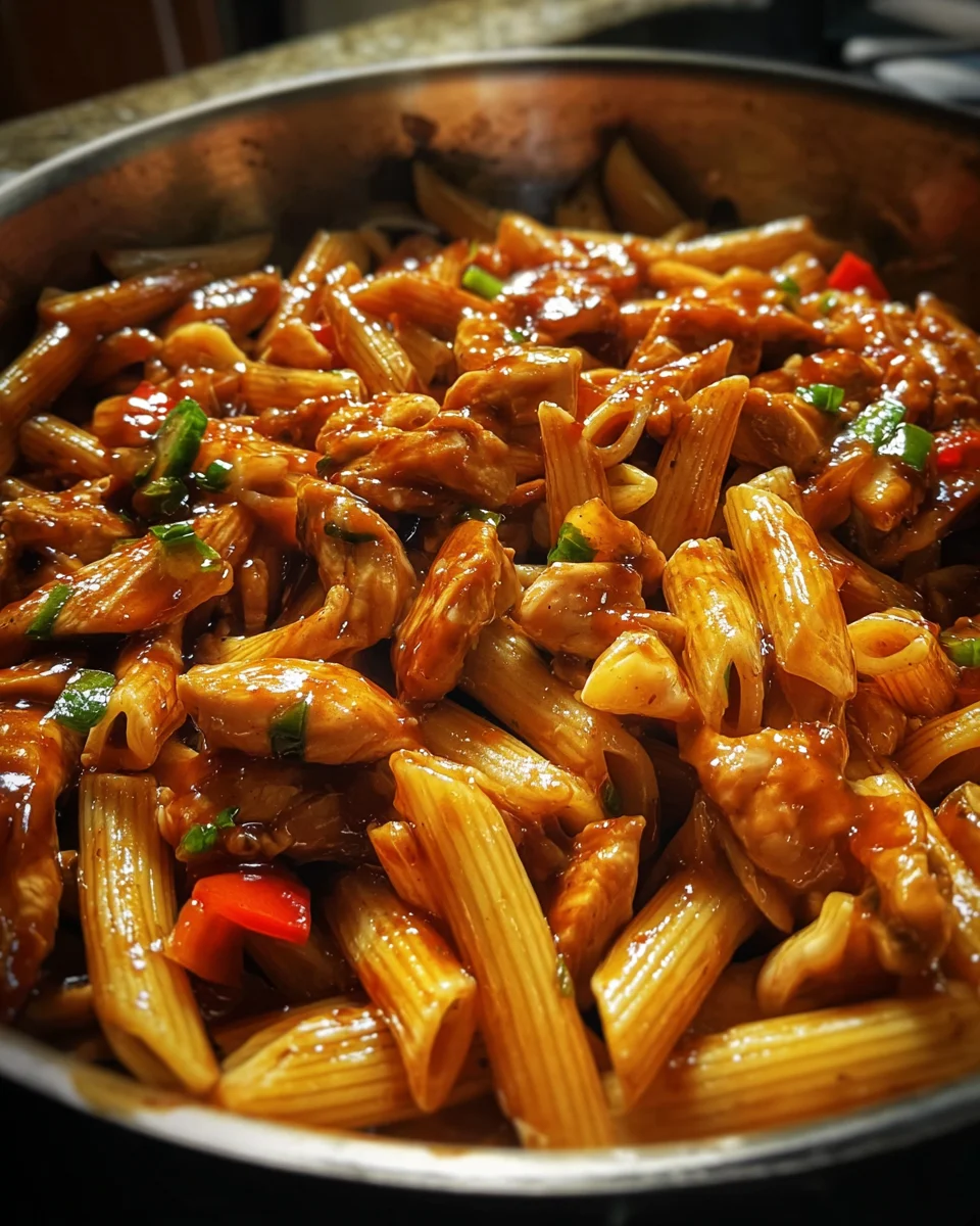 Sticky Sweet Chili BBQ Chicken Pasta 24 Sticky
