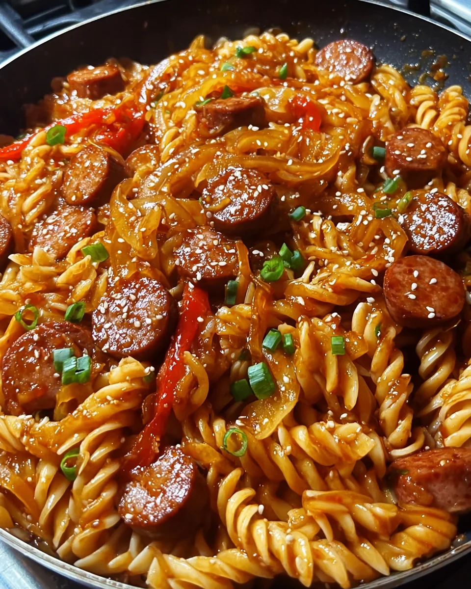 Sticky Sweet Chili Garlic Sausage Pasta 24 Sticky