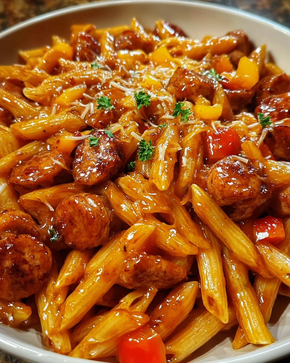 Sticky Sweet Heat BBQ Sausage Penne