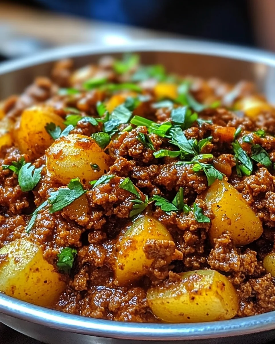 Aloo Keema Ground Meat with Potatoes
