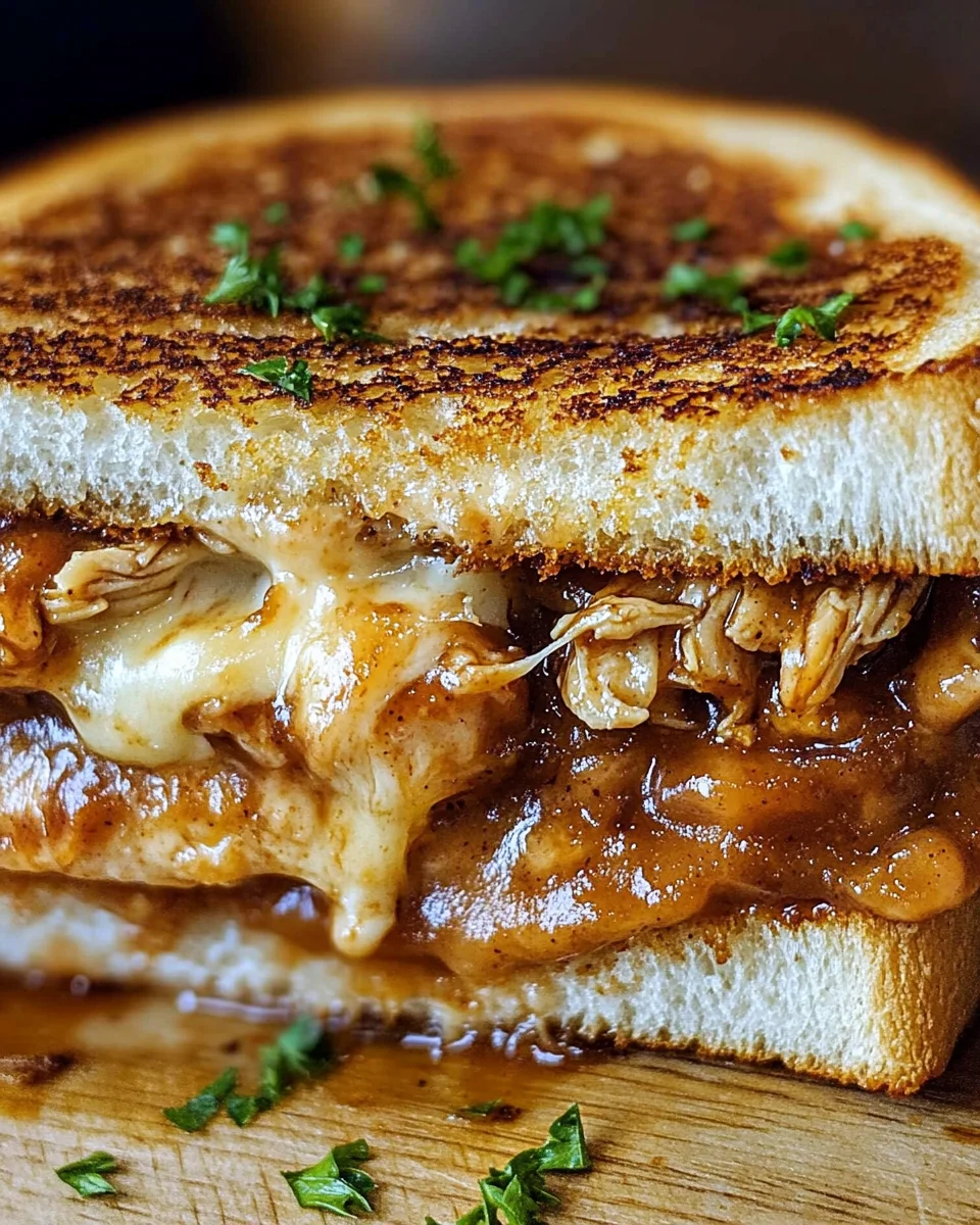 BBQ Chicken Grilled Cheese Sandwich