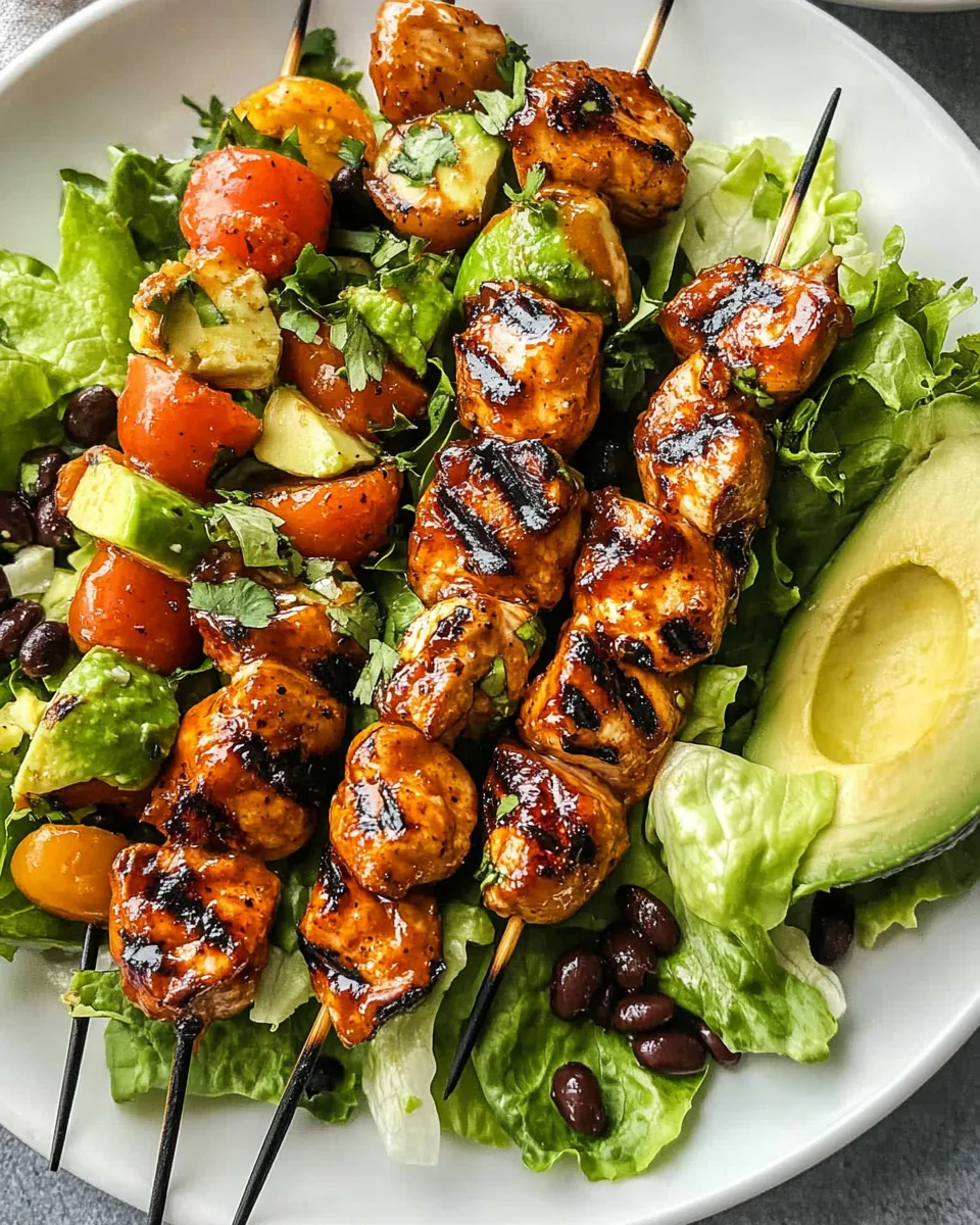 BBQ Chicken Skewer Salad