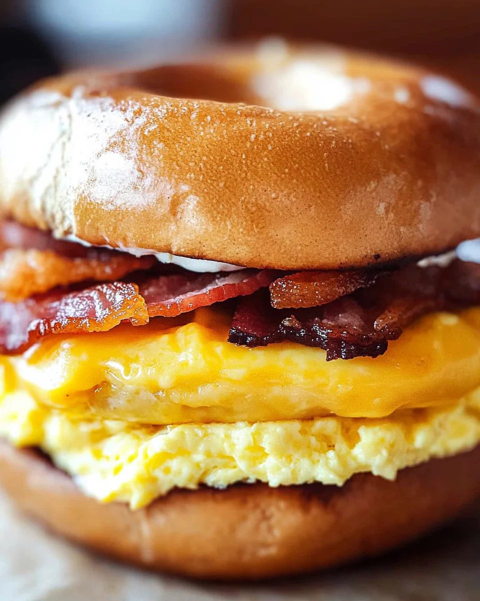 Bacon Egg Cheese Bagel Sandwich