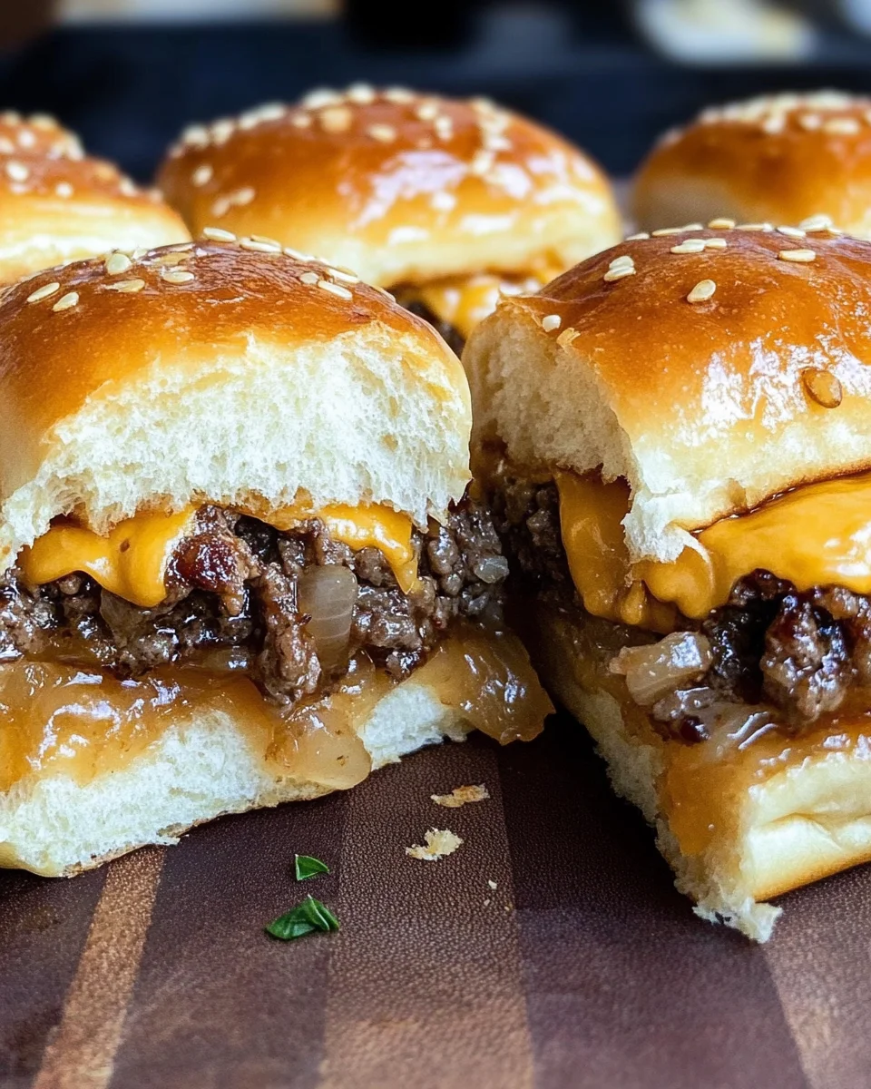 Cheeseburger Sliders with Hawaiian Rolls