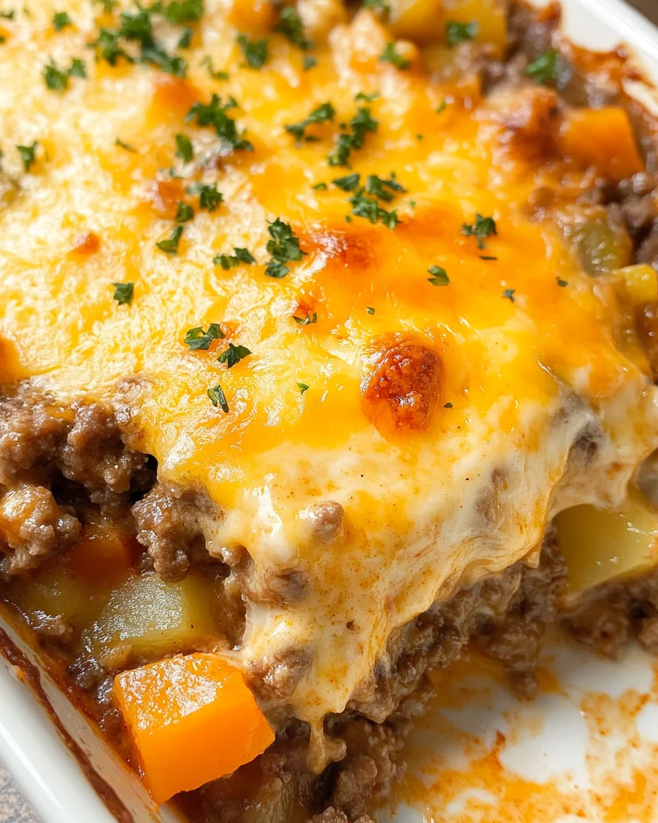 Cheesy Ground Beef and Potato Casserole