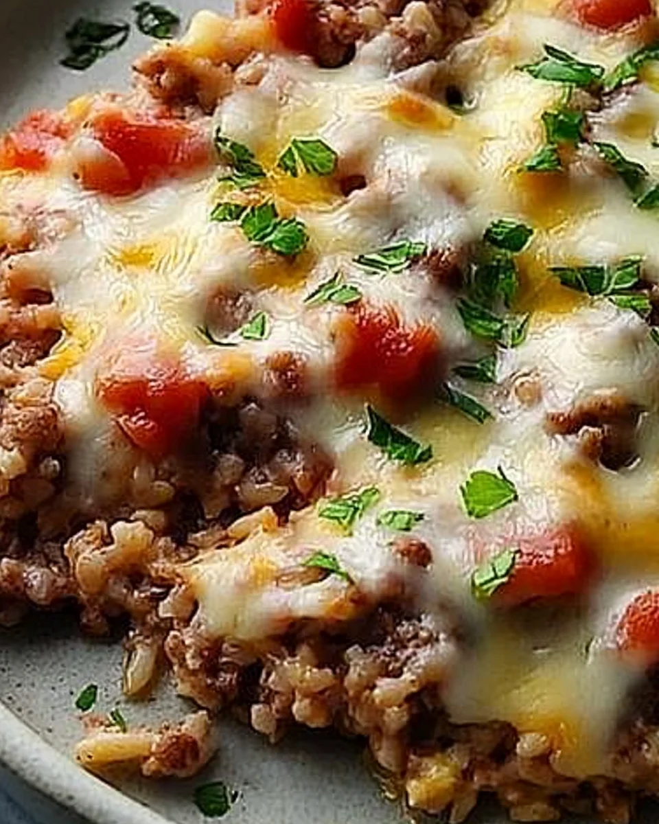 Cheesy Hamburger Rice Casserole
