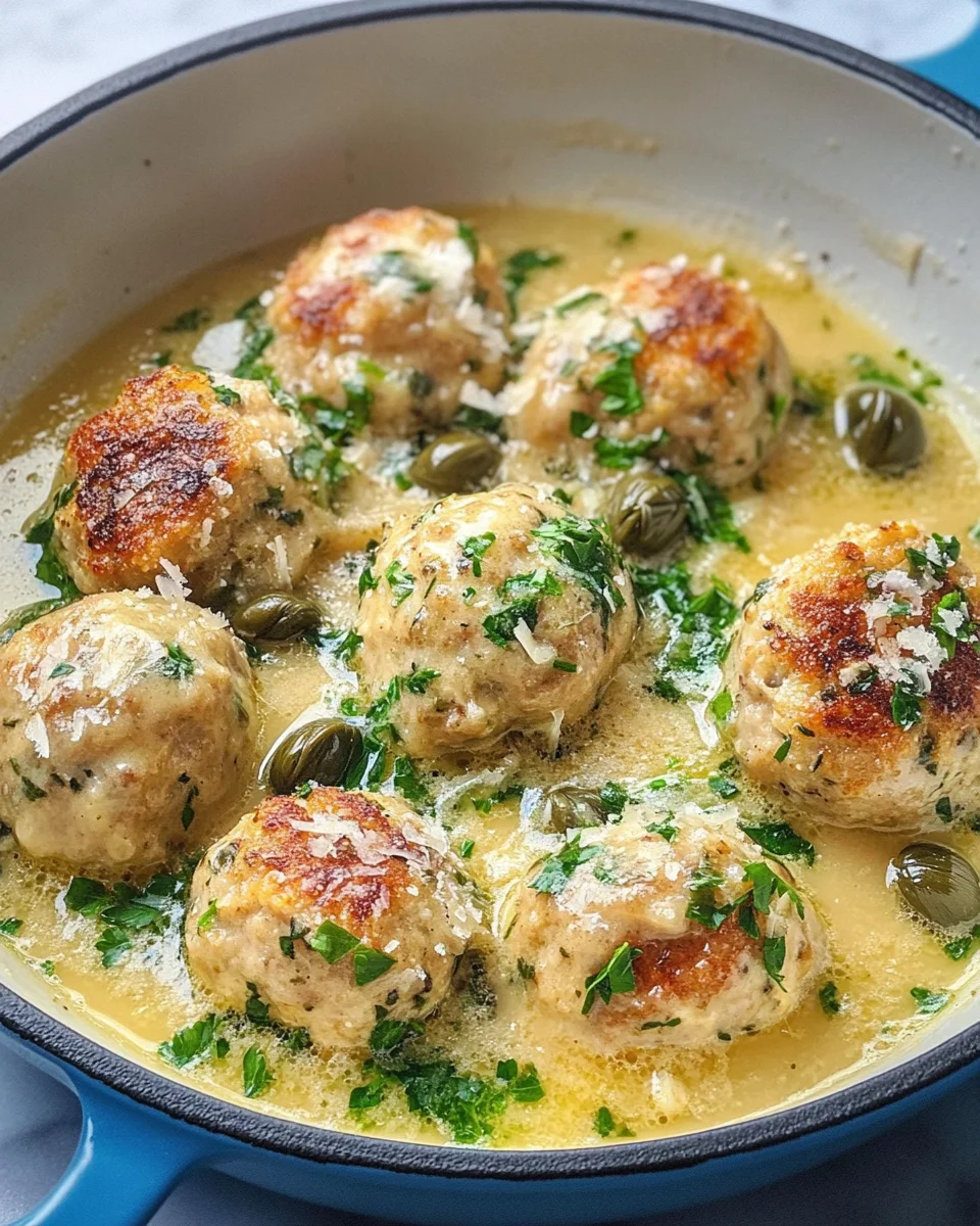 Chicken Piccata Meatballs 32 Chicken Piccata Meatballs