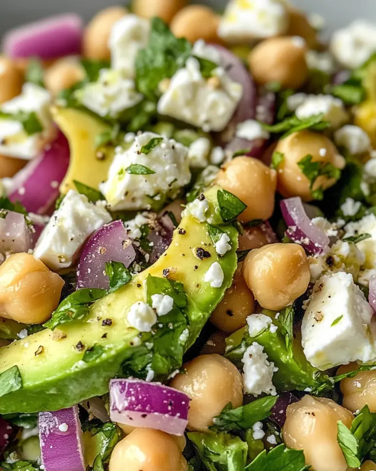 Chickpea Feta Avocado Salad