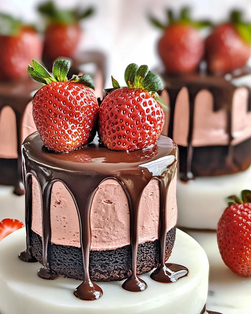 Chocolate-Covered Strawberry Mini Cakes