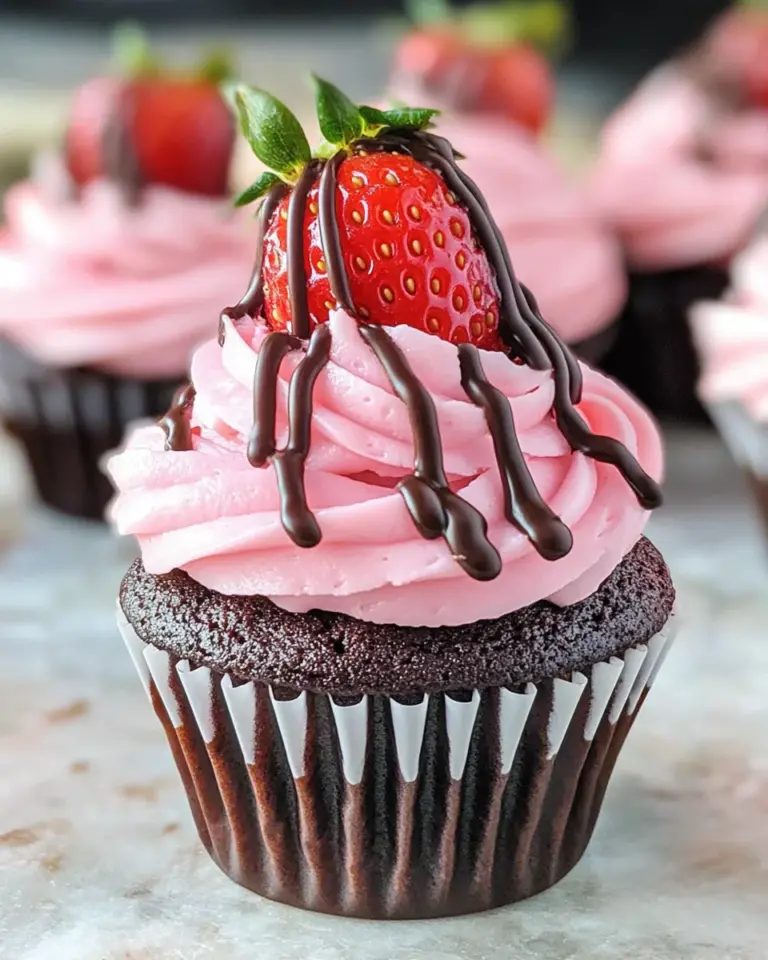 Chocolate Covered Strawberry Cupcakes