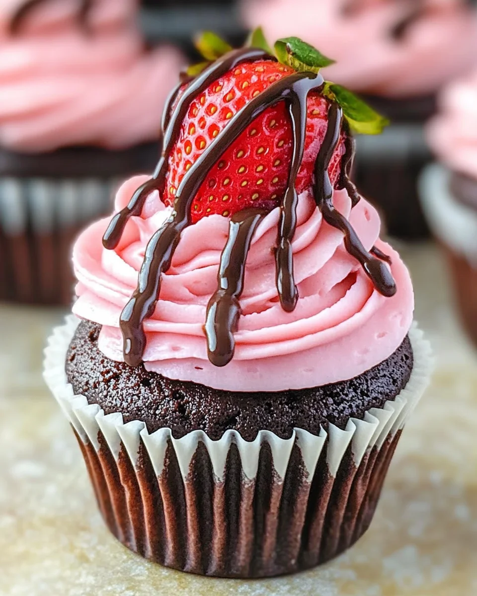 Chocolate Covered Strawberry Cupcakes 23 Chocolate