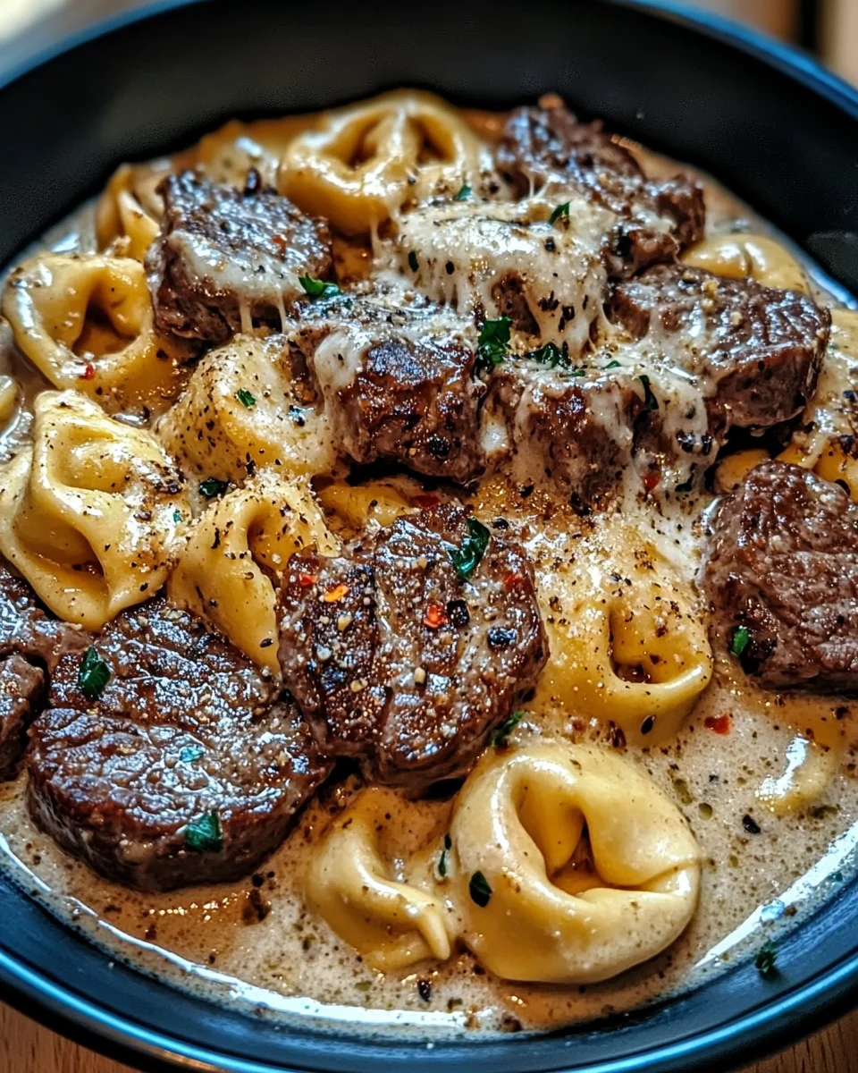 Cracked Garlic Steak Tortellini in Creamhouse Sauce Bliss 18 Cracked Garlic Steak Tortellini in Creamhouse Sauce Bliss