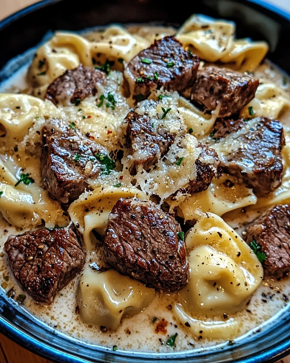 Cracked Garlic Steak Tortellini in Creamhouse Sauce Bliss 19 Cracked
