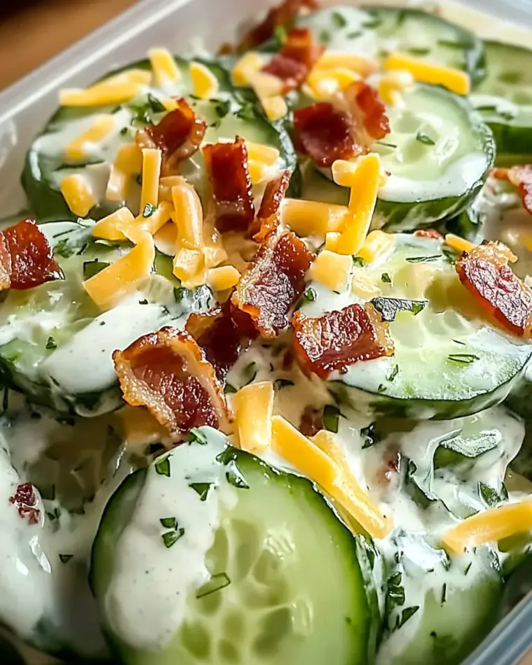 Creamy Cucumber Salad with Bacon and Cheese