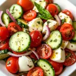 Fresh Cucumber Caprese Salad