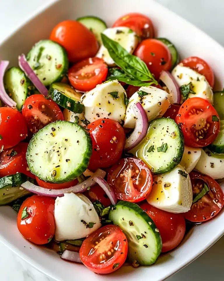 Fresh Cucumber Caprese Salad