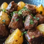 Garlic Butter Beef Bites with Potatoes