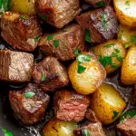 Garlic Butter Steak Bites and Potatoes