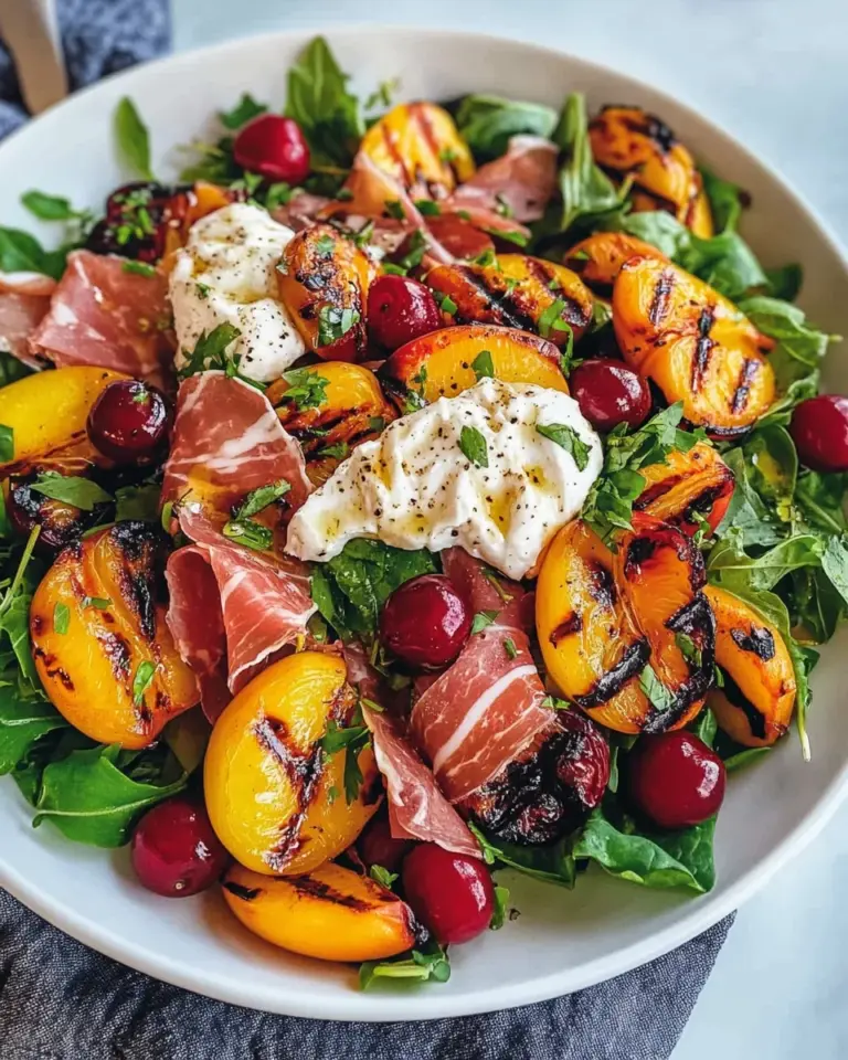 Grilled Nectarine Burrata Prosciutto Salad