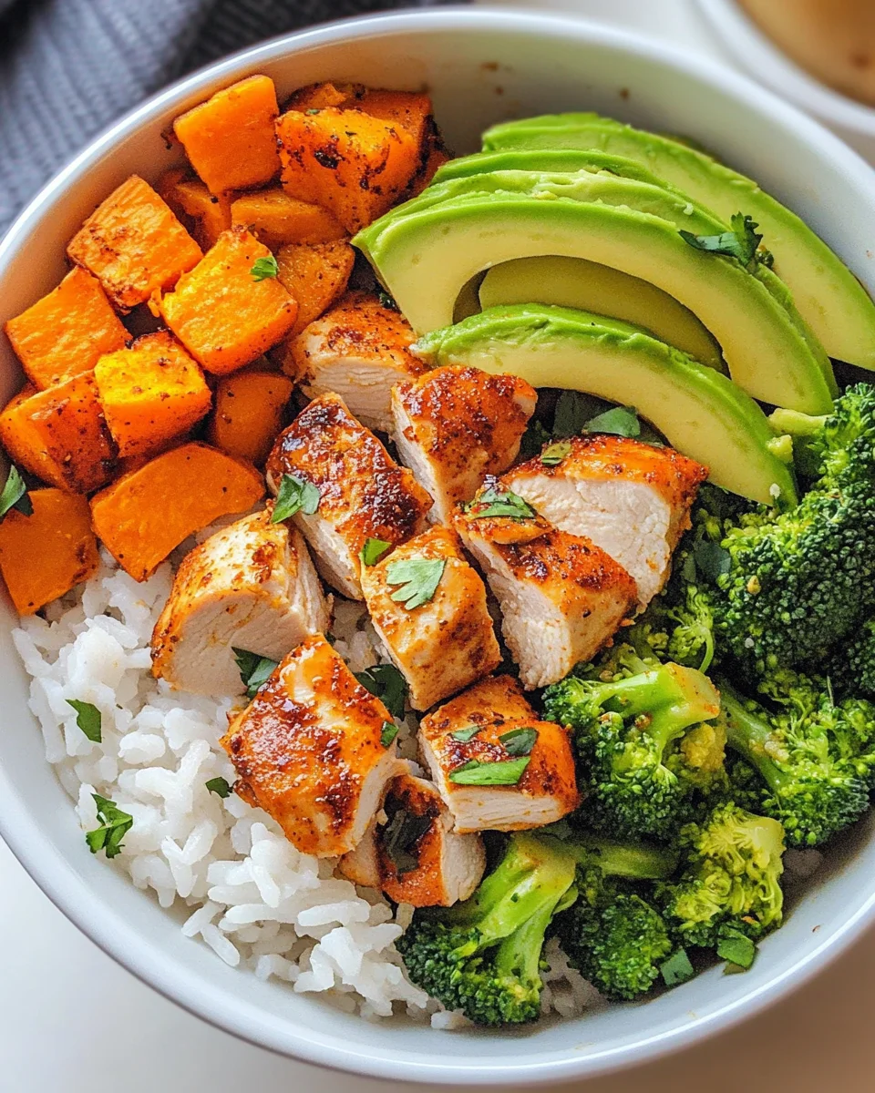 Healthy Chicken & Sweet Potato Rice Bowl