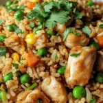 High Protein Crispy Garlic Chicken Fried Rice