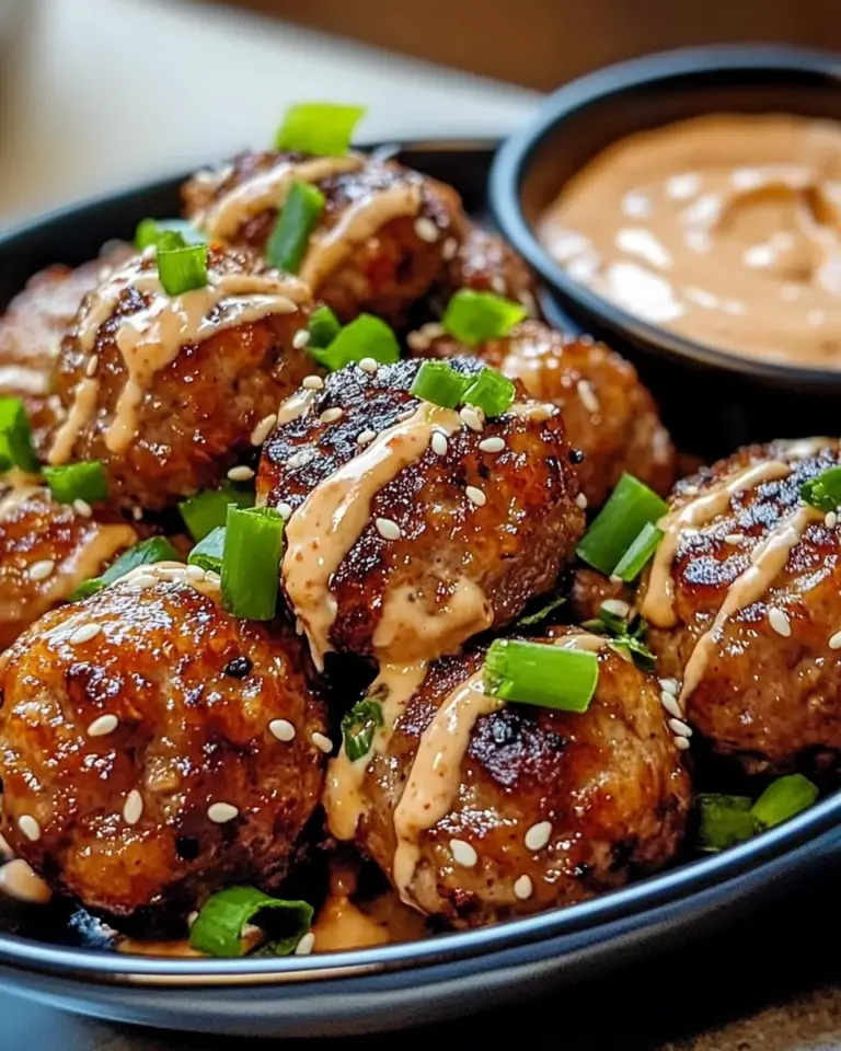 Korean BBQ Meatballs with Spicy Mayo Dip