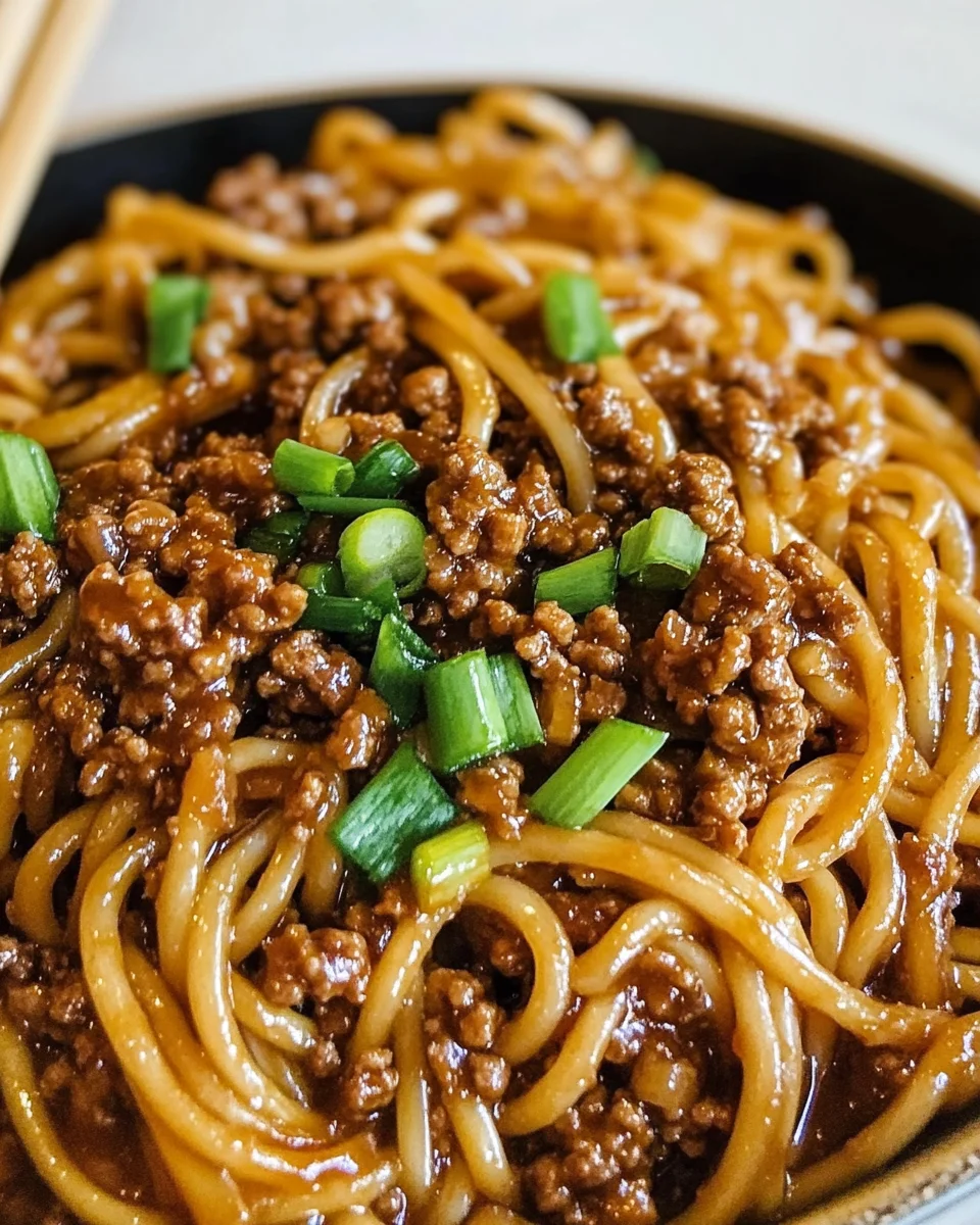 Mongolian Ground Beef Noodles