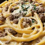 One-Pot Creamy Beef and Garlic Butter Pasta