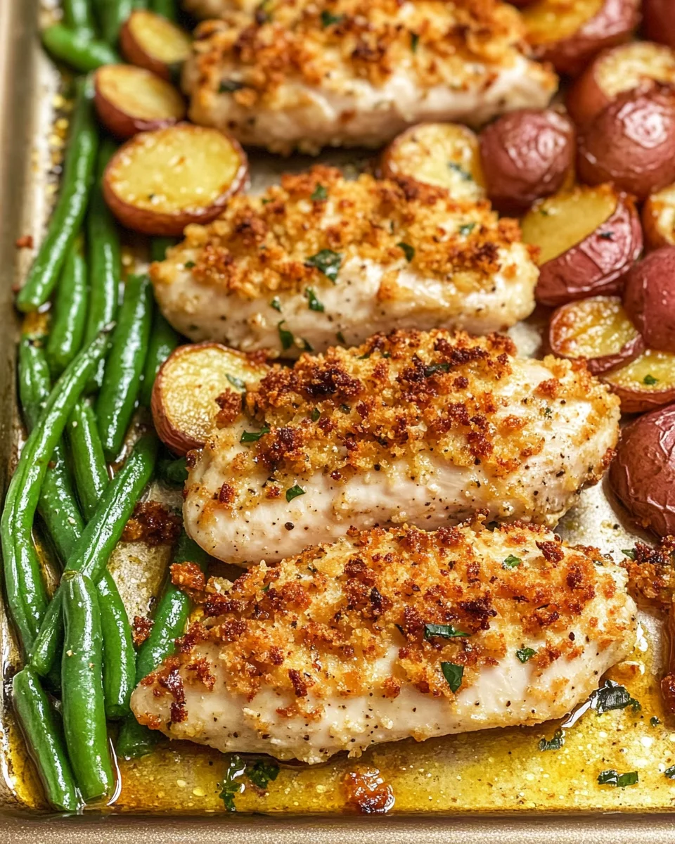 Parmesan Crusted Chicken Sheet Pan Dinner