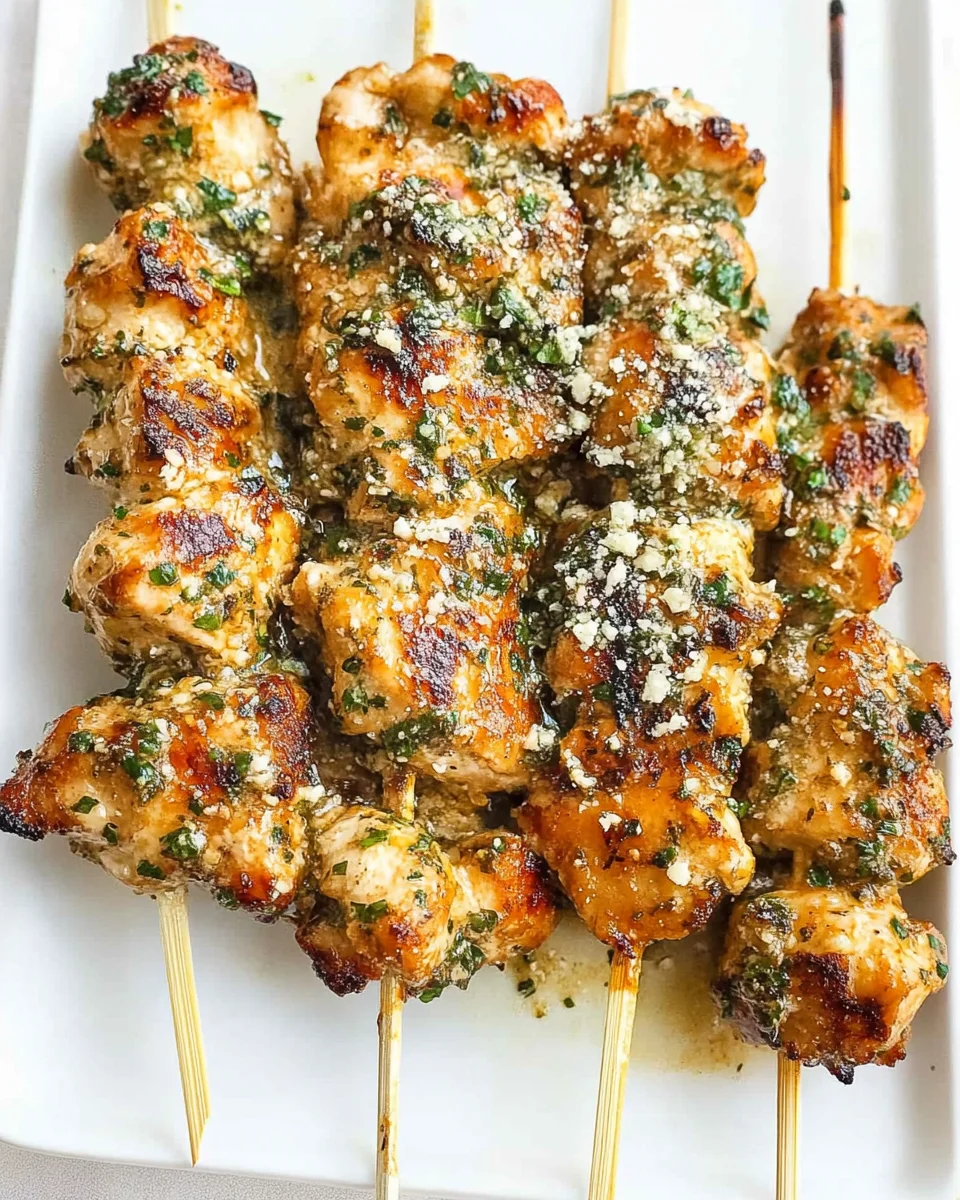 Ranch Garlic Parmesan Chicken Skewers