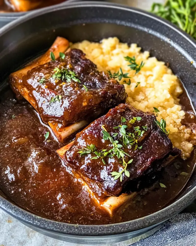 Red Wine Braised Short Ribs in Dutch Oven