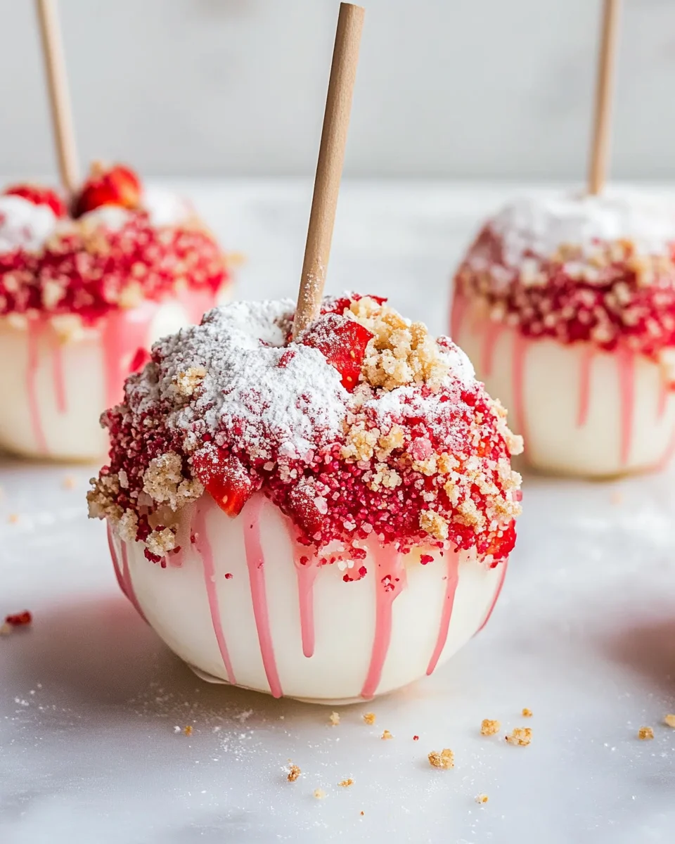Strawberry Shortcake Candy Apples