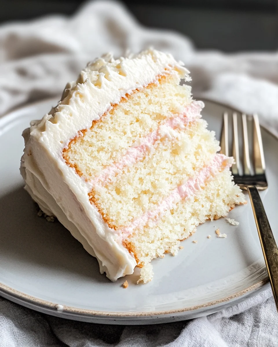 White Almond Cake with Whipped Buttercream Frosting
